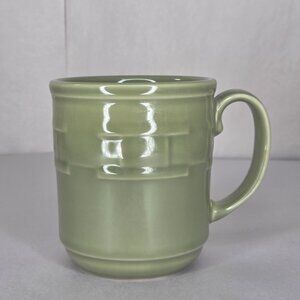 Longaberger Pottery Woven Traditions Sage Green Coffee Mug